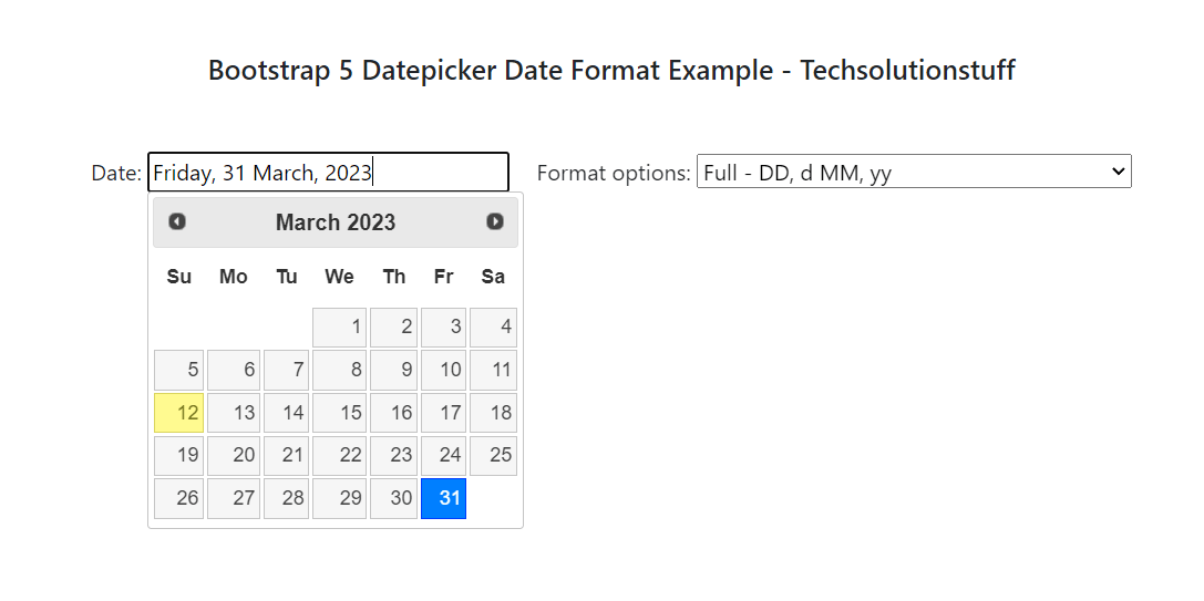 Bootstrap-5-Datepicker-Date-Format-Example