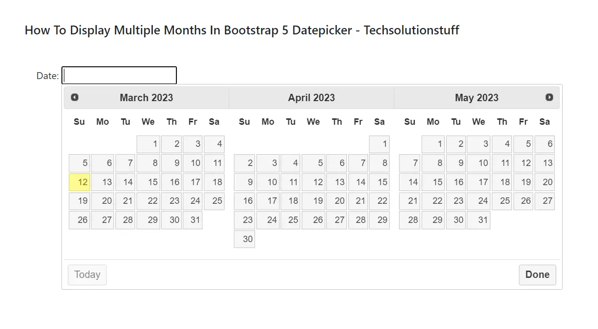 How-To-Display-Multiple-Months-In-Bootstrap-5-Datepicker